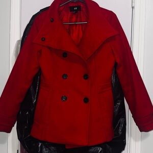 H&M Vibrant Red Women's Peacoat